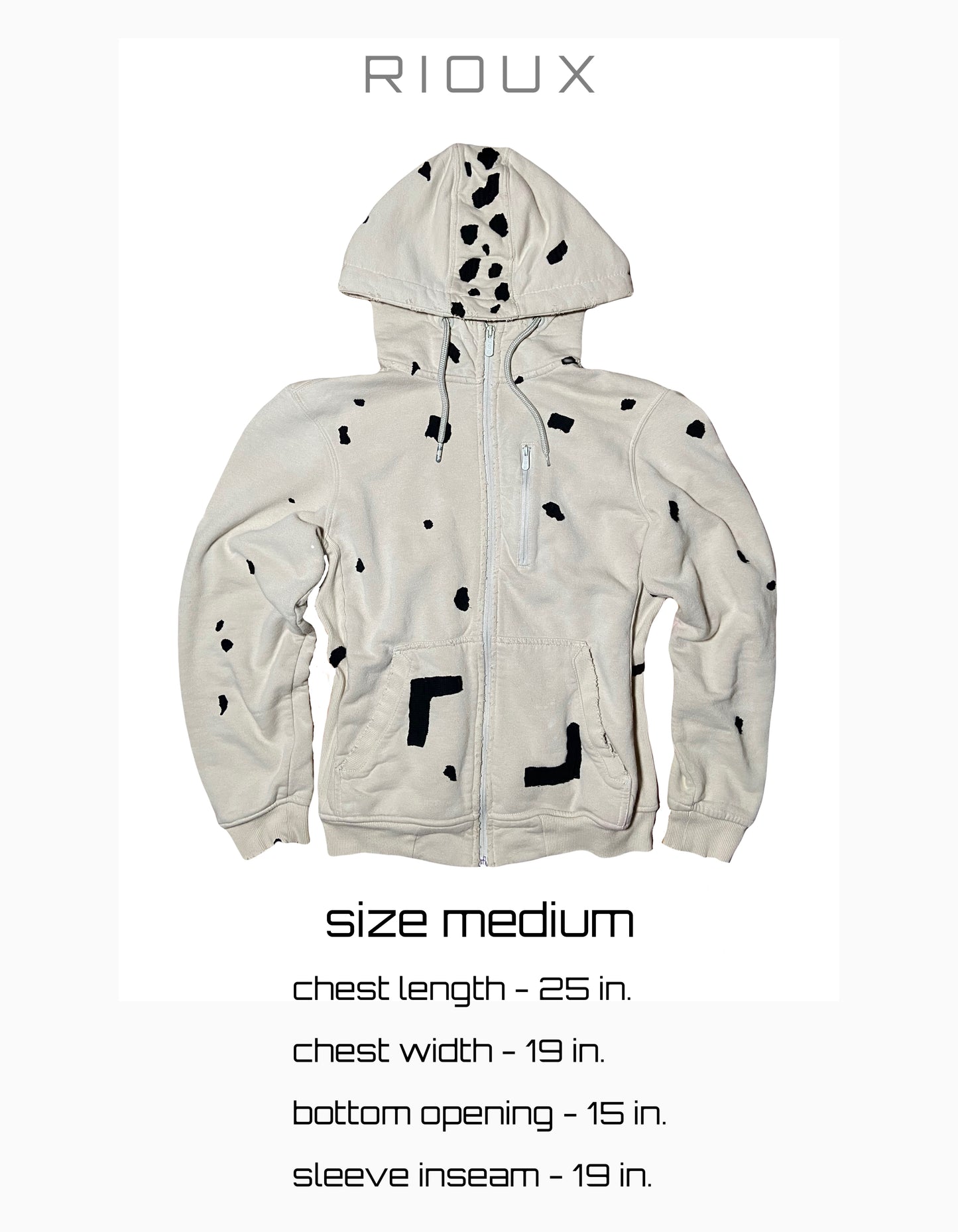 Cow Print Zip Up Hoodie