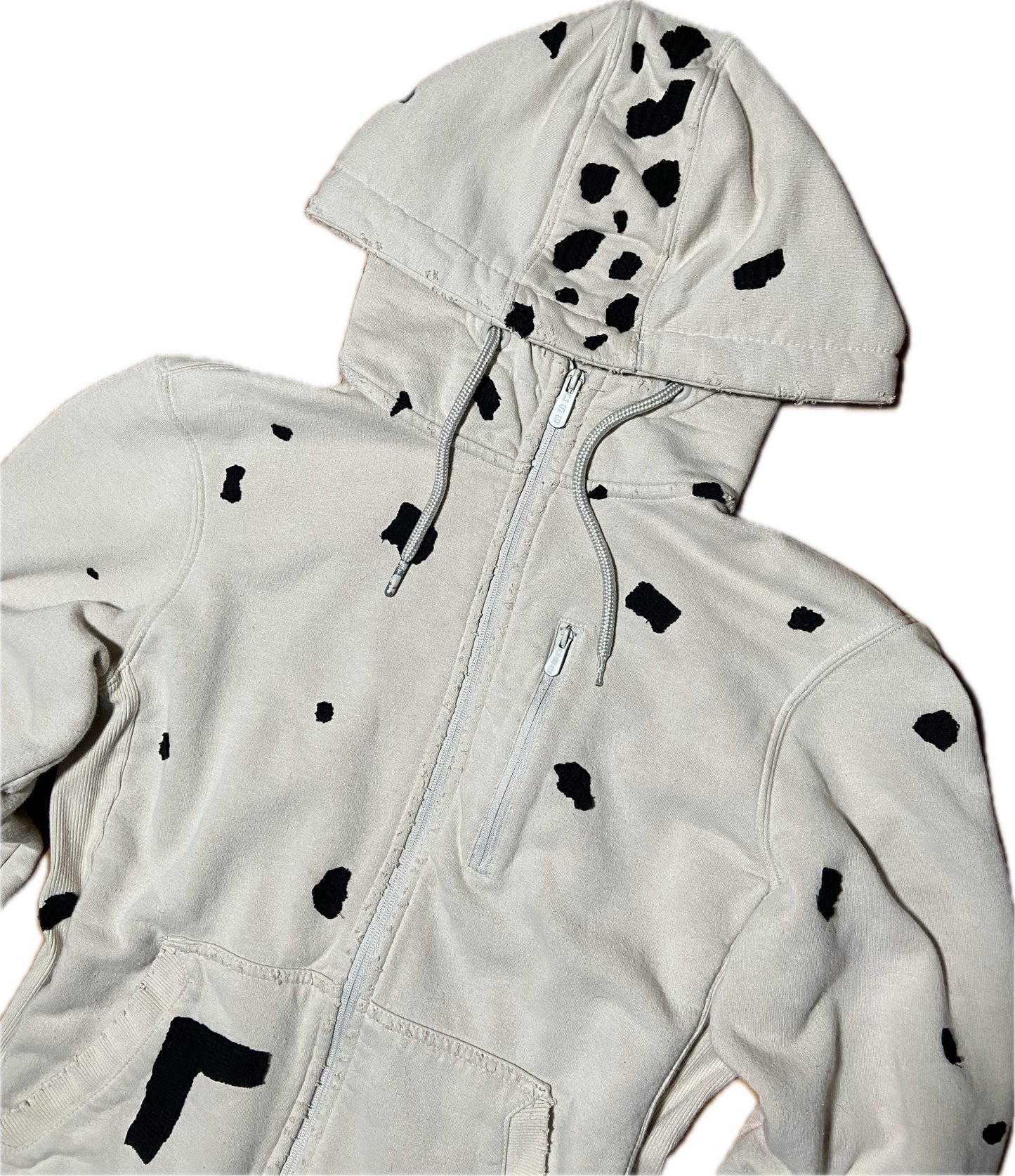Cow Print Zip Up Hoodie