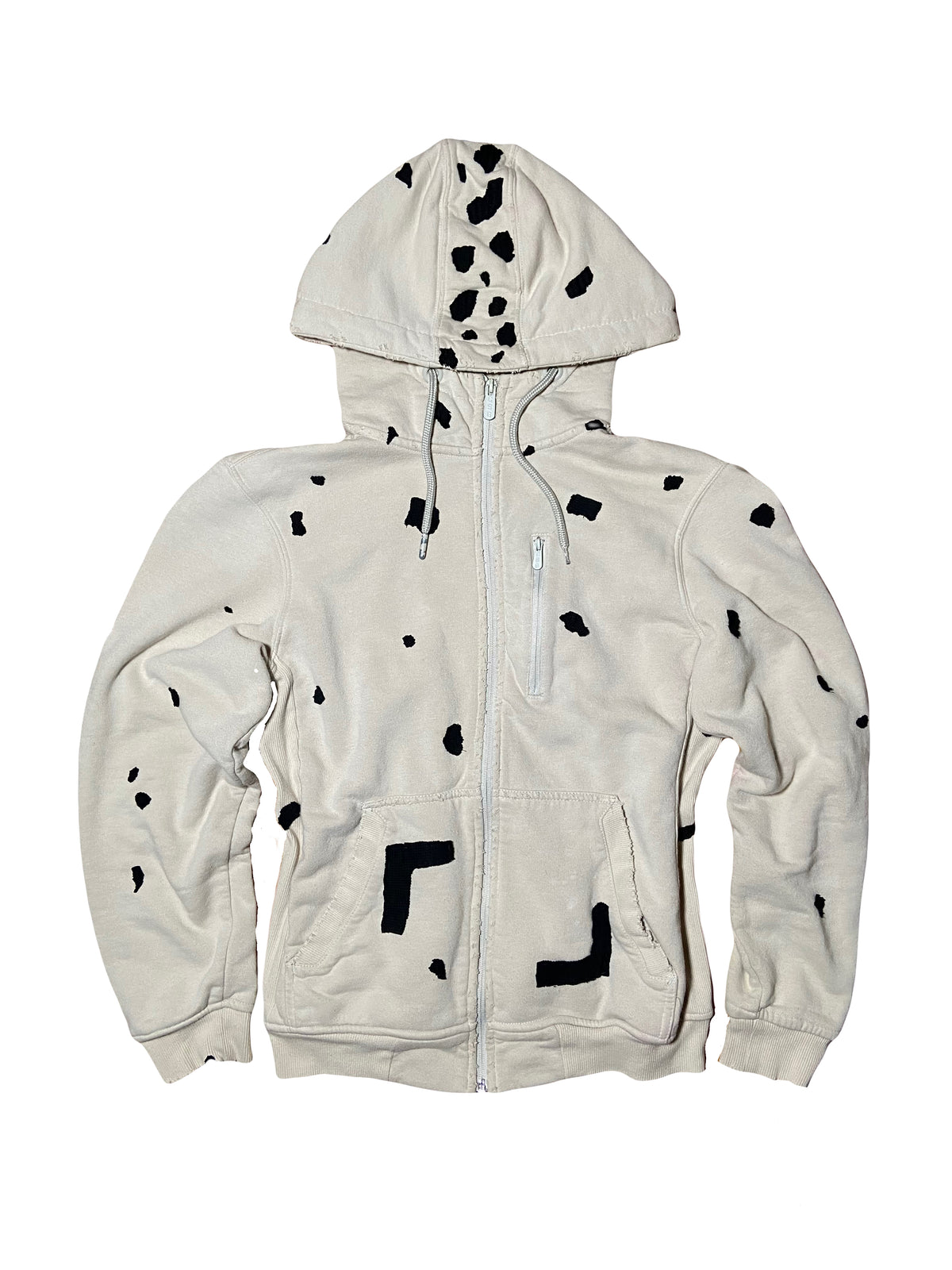 Cow Print Zip Up Hoodie