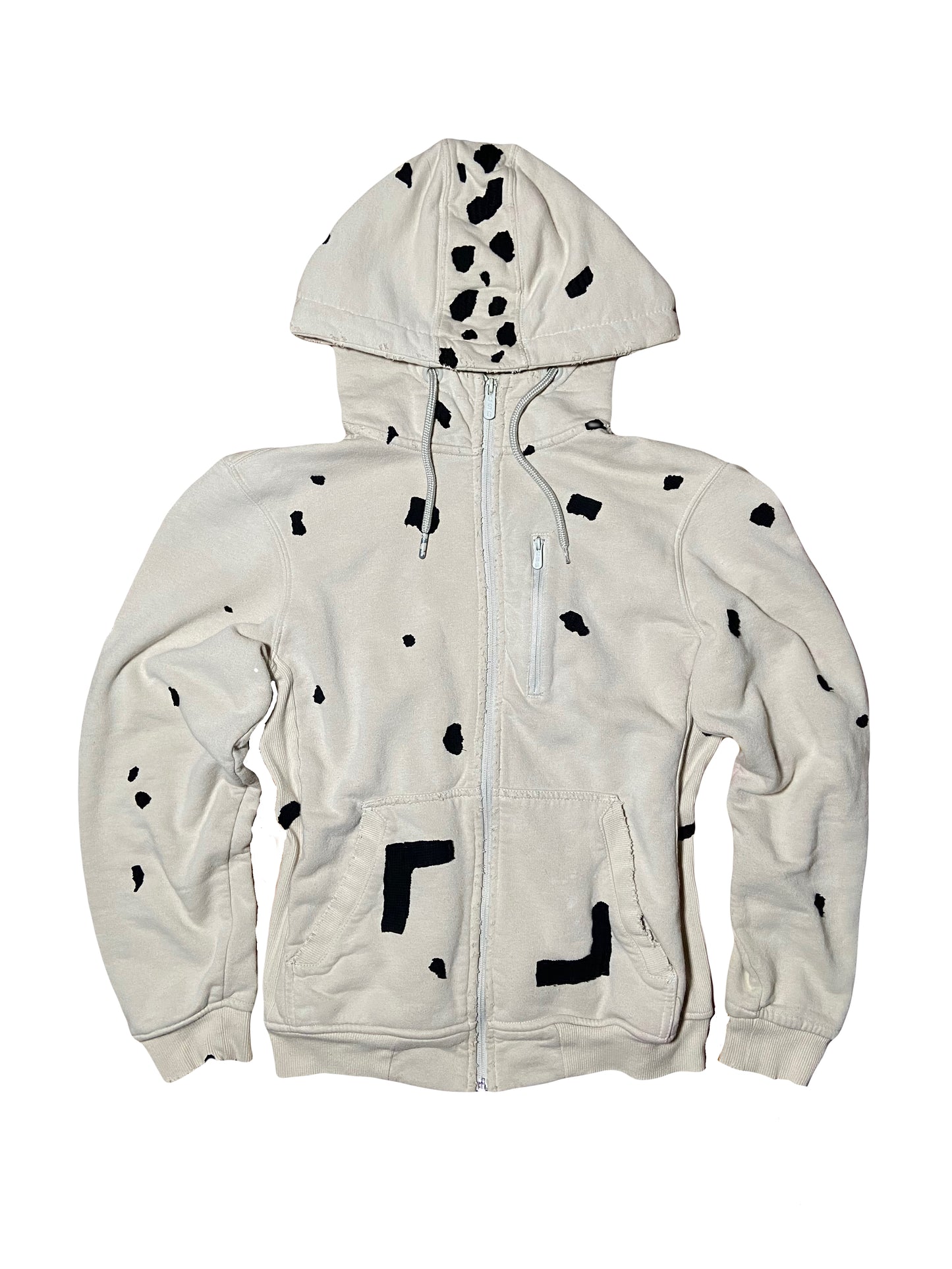 Cow Print Zip Up Hoodie